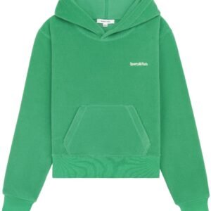 logo-embroidered fleece hoodie