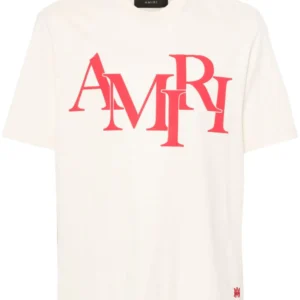 logo-print Amiri cotton T-shirt pink