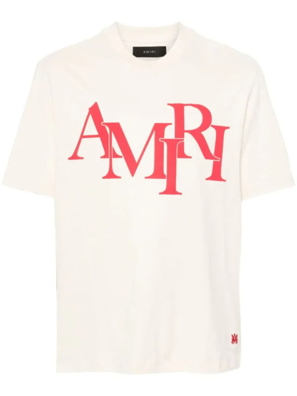 logo-print Amiri cotton T-shirt pink